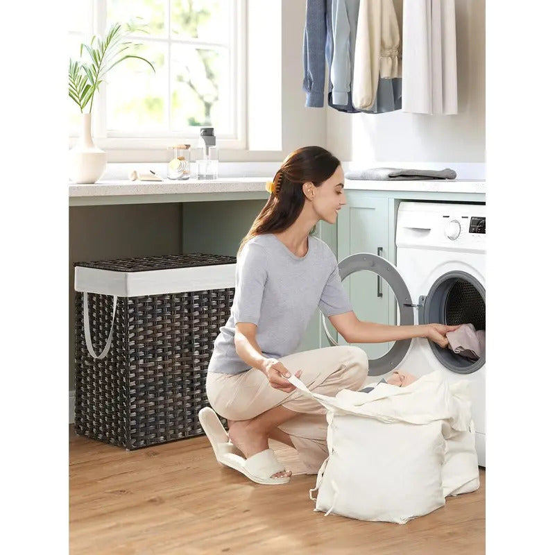 110 Liter Rattan Style Laundry Basket for Home Use