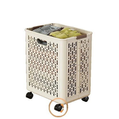Foldable Dirty Laundry Storage Basket with Optional Wheels