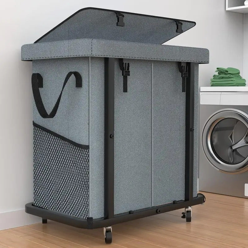 190L Large Capacity Laundry Basket with Wheels in Bronze
