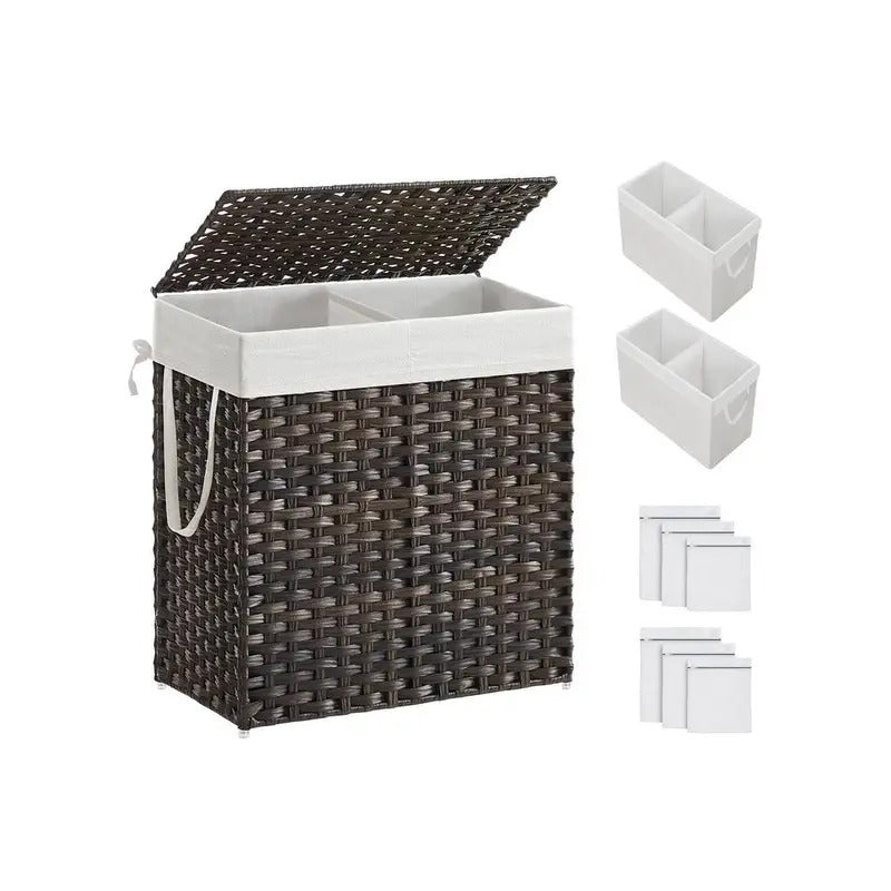 110 Liter Rattan Style Laundry Basket for Home Use